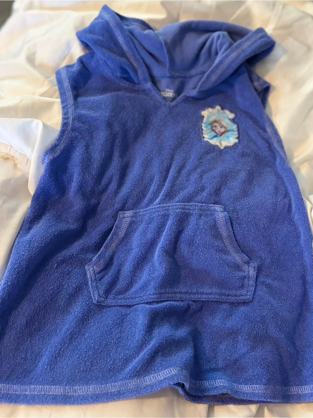 Disney Kids Blue Hooded Swim Coverup with Front Pocket